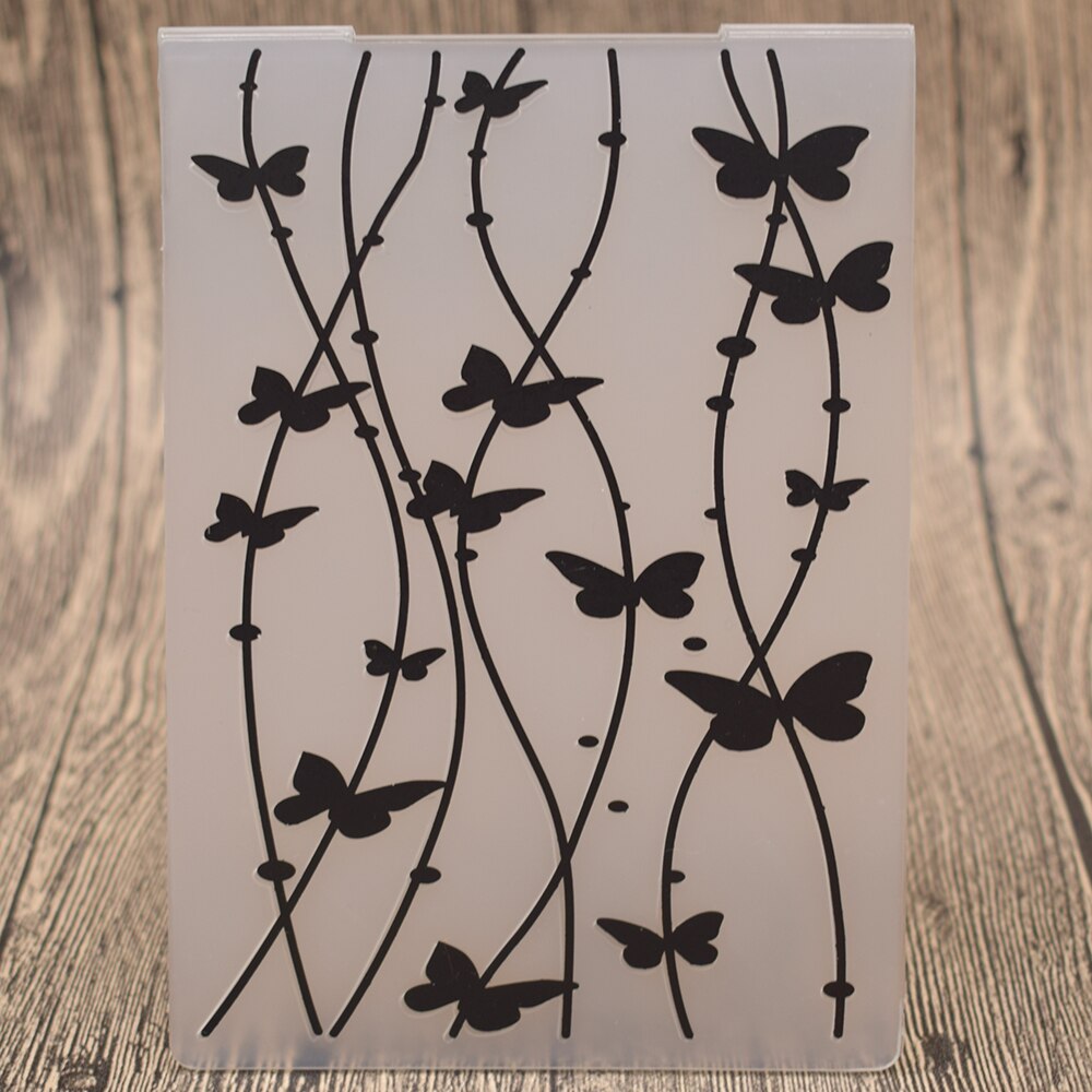 Linje blomst sommerfugl vintreet plast preging mappe sjablong mal for scrapbooking papir gratulasjonskort fotoalbum dekorasjon