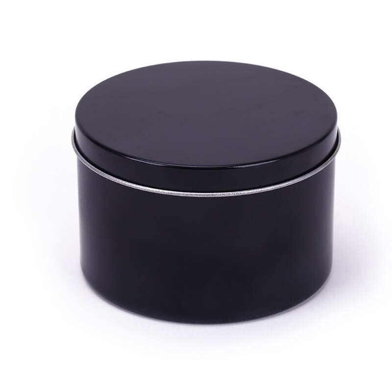 Tarros de Metal para hacer velas, contenedores con tapas para velas, almacenamiento de latas a granel, 8 onzas: black