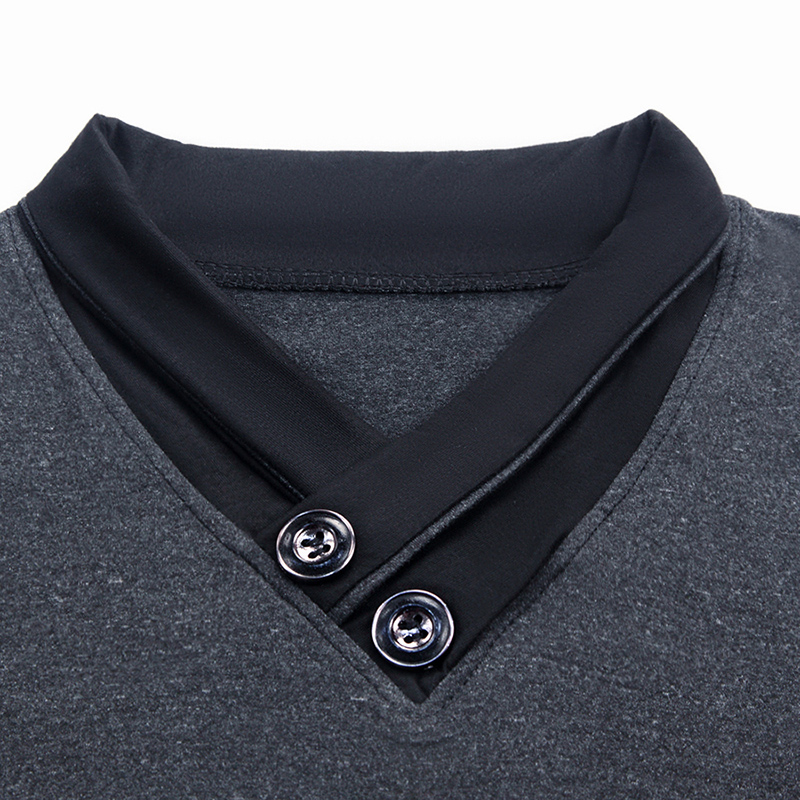 neue T Shirt Herren V Nacken Straße Tragen Spitzen Tendenzen Schwarz schlank passen Coole Koreanische Lange Hülse t-Hemden Männer Kleidung