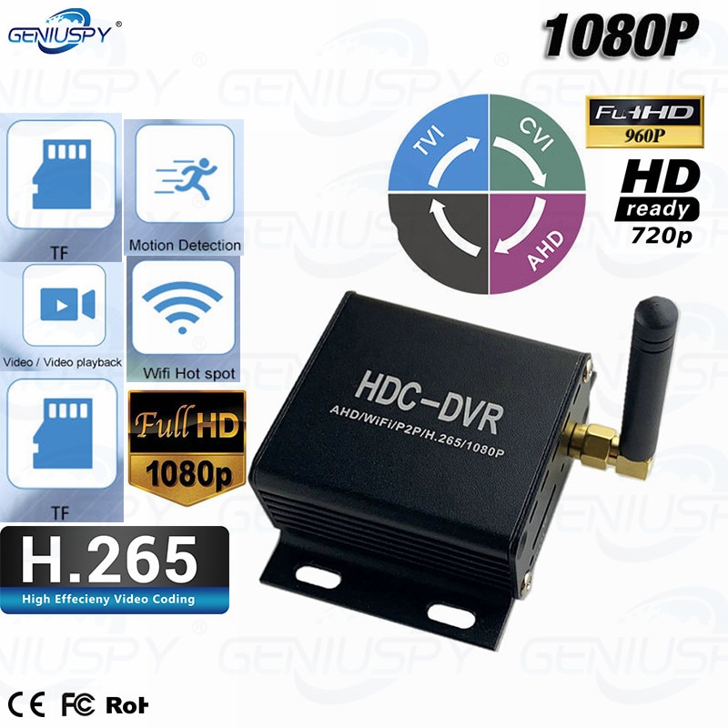 HDC-DVR P2P Mini Dvr Wifi Video Recorder Real Time Video Record Bewegingsdetectie Ahd/Tvi/Cvi 1080P camera Onvif Dvr Record