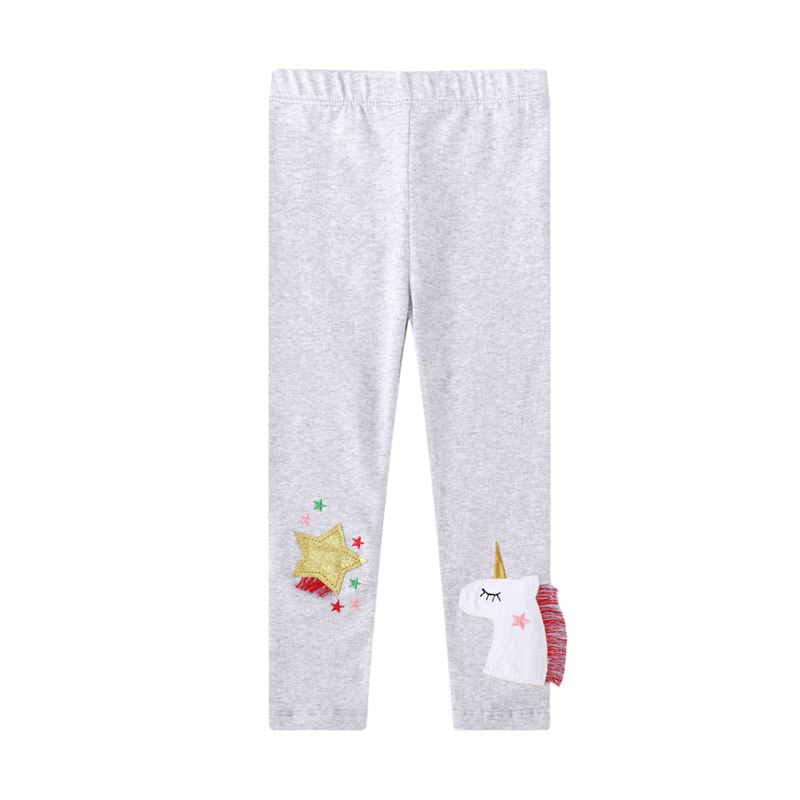 Pantaloni da ragazza 2022 nuovi pantaloni slim da bambina ricamati unicorno primavera W01 112: 2T