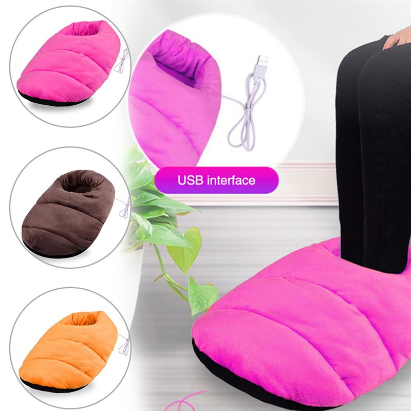 Vinter fodvarmer sko bløde elektriske varmesko usb genopladelige sne støvler vaskbare til hjemmekontor varme