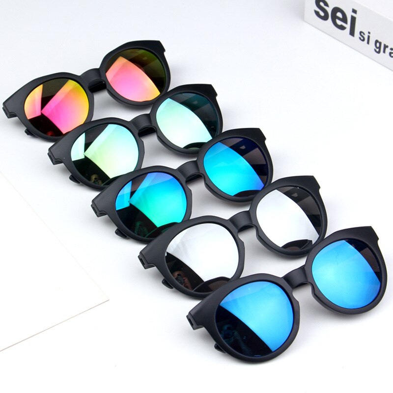 Crianças meninos meninas crianças óculos de sol máscaras lentes brilhantes uv400 proteção bebê ao ar livre colorido espelho reflexivo óculos de sol