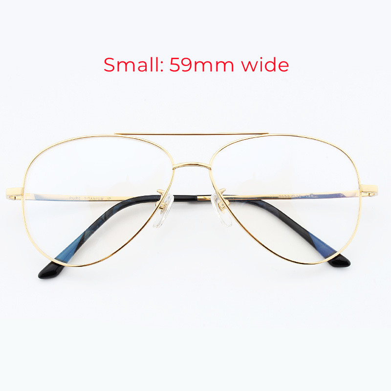 Ren titan optisk innfatning med styrke herre pilotbriller solbriller brille store brede ansiktstrekk bruk 63mm brede dobbel bro: Brun