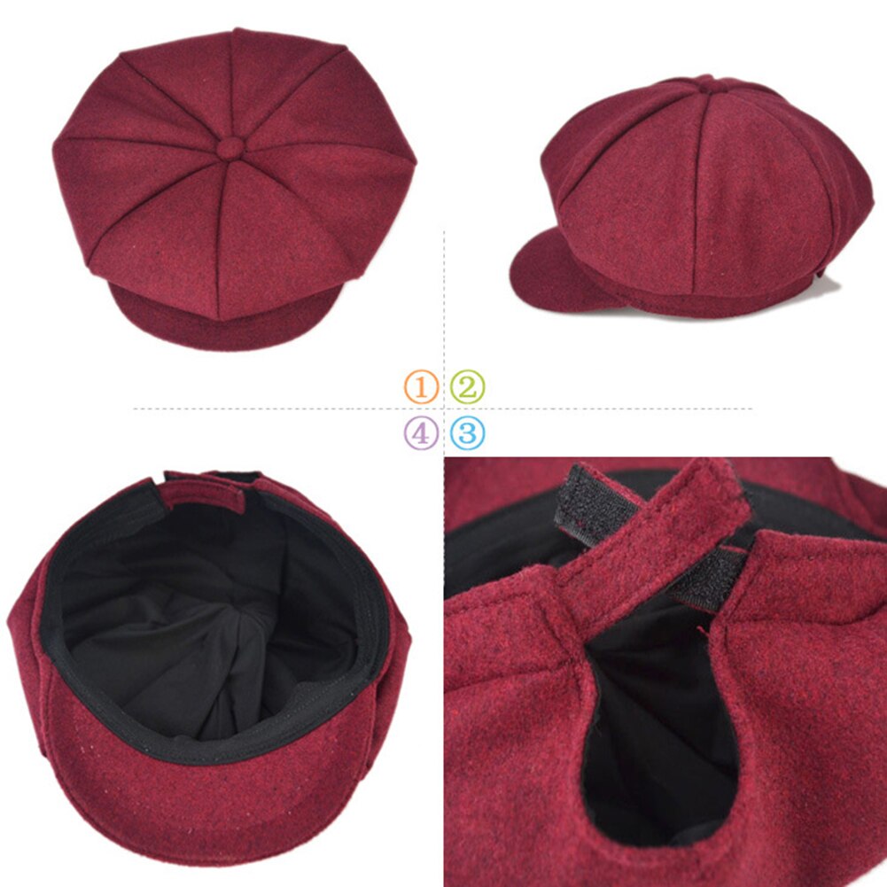 Jongenspet unisex effen kleur achthoekige pet met klep schilder baret hoed voor meisjes pet