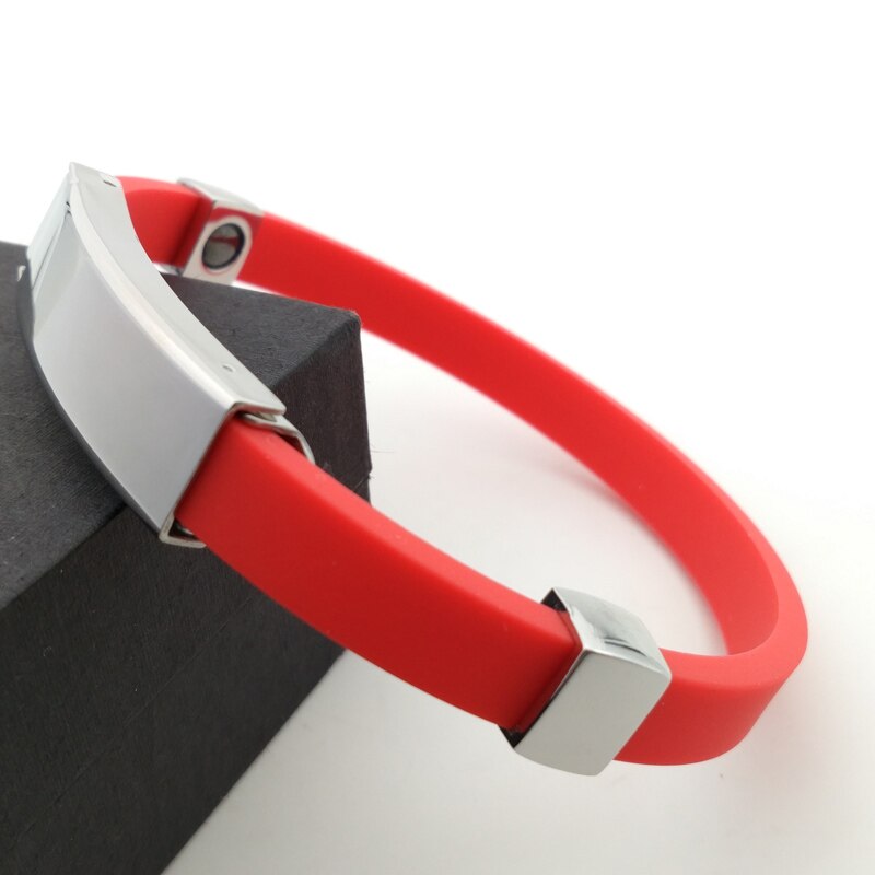Flerfarvet kraft 1500 ioner sport titanium stål armbånd armbånd forbedrer sovende: Rød