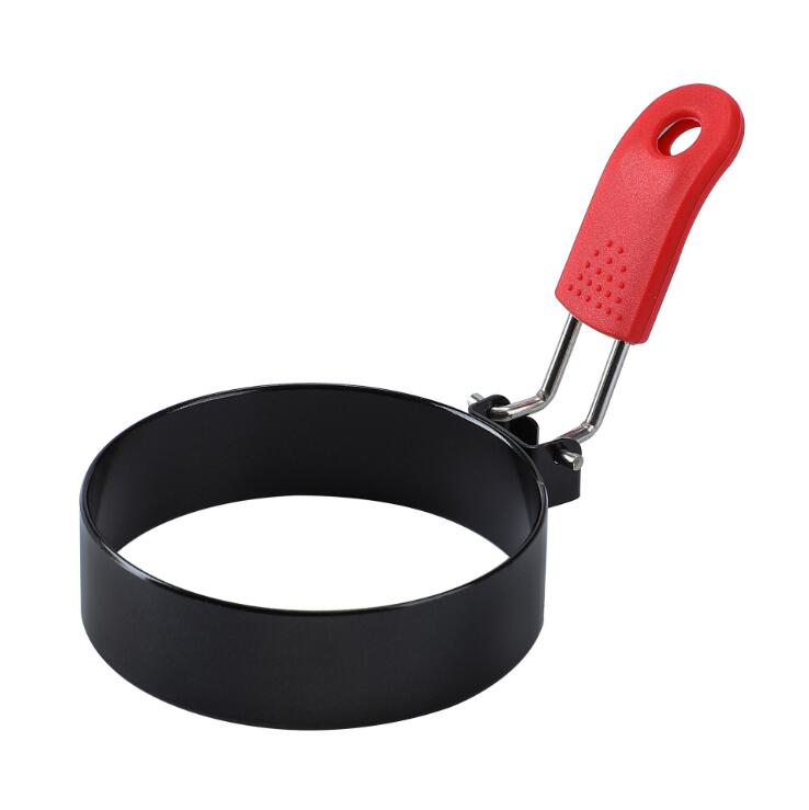 Egg Ring 2.95 Inch Egg Ring with Anti-scald Handle with Oil Brush Nonstick Coating Breakfast Tool for Egg Frying Shaping: Red