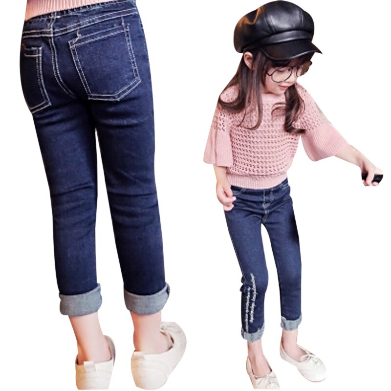 3 4 5 6 7 Years skinny Jeans For kids Girls baby Spring autumn Slim Kids Denim Pant Casual Skinny Teens Trousers