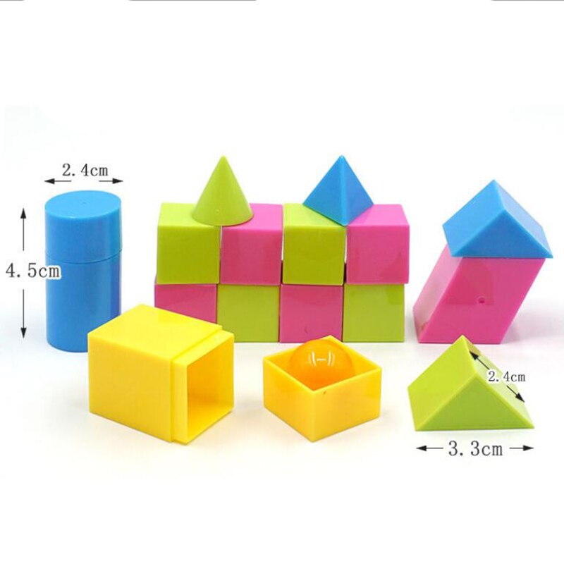 16pcs/set student teaching geometry model Mathematical graphics guide Cube Cylinder Cone cuboid Sphere