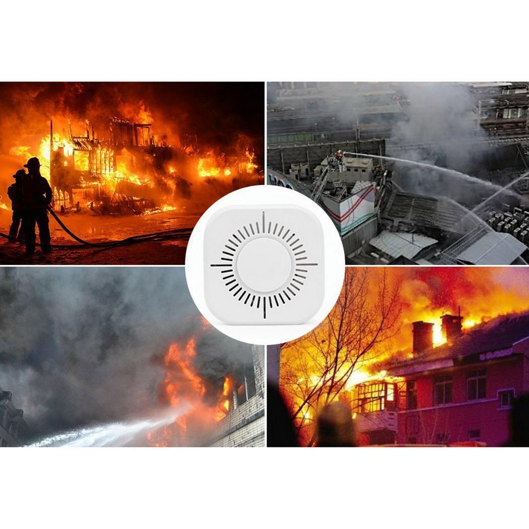 Wireless Independent Smoke Detector Smoke Fire 60 Square Meters 10uA White User Manual 95%RH 6m 85dB Alarm