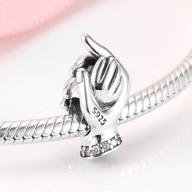 Give birth to life Pregnant mother 925 Sterling Silver Charm Pink CZ Beads Jewelry Making Fit Original European Charms Bracelets