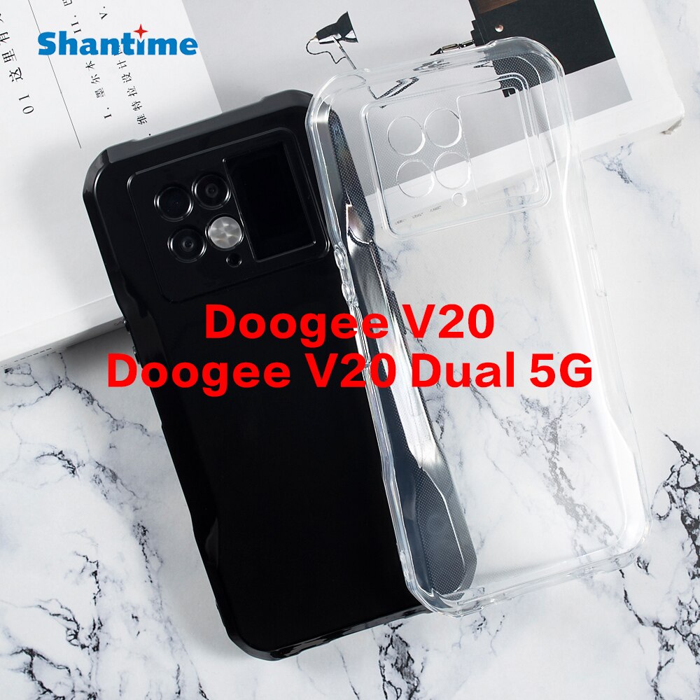 Pour Doogee V20 étui Ultra mince transparent souple TPU housse pour Doogee V20 double 5G Couqe Funda 6.43 pouces