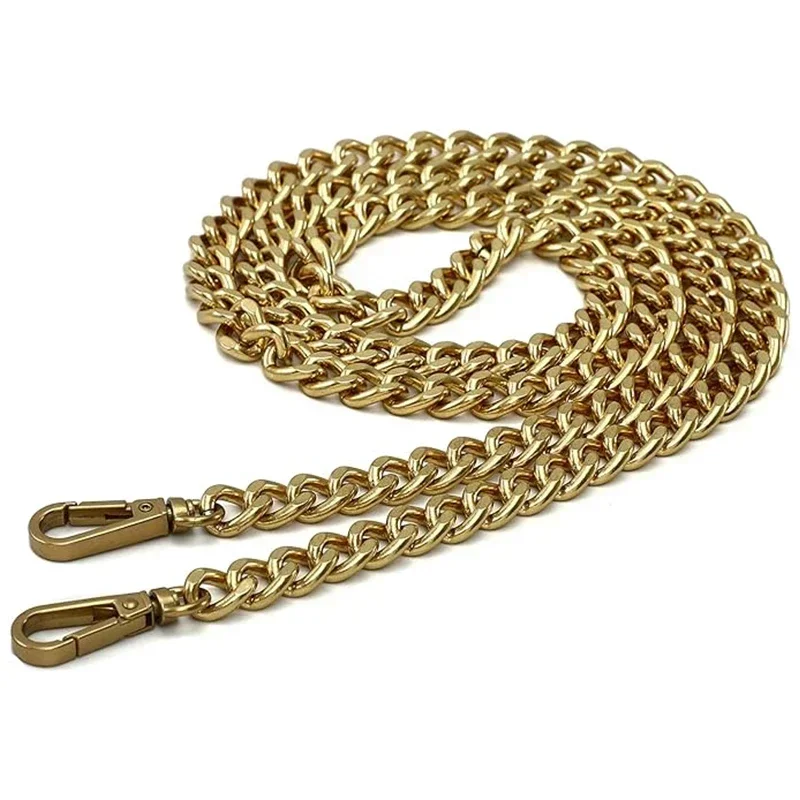 Piezas de repuesto de cadena de bolso de aluminio y Metal de 120cm, accesorios para bolso de hombro tejido a mano, correas desmontables hechas a mano DIY: Bronce
