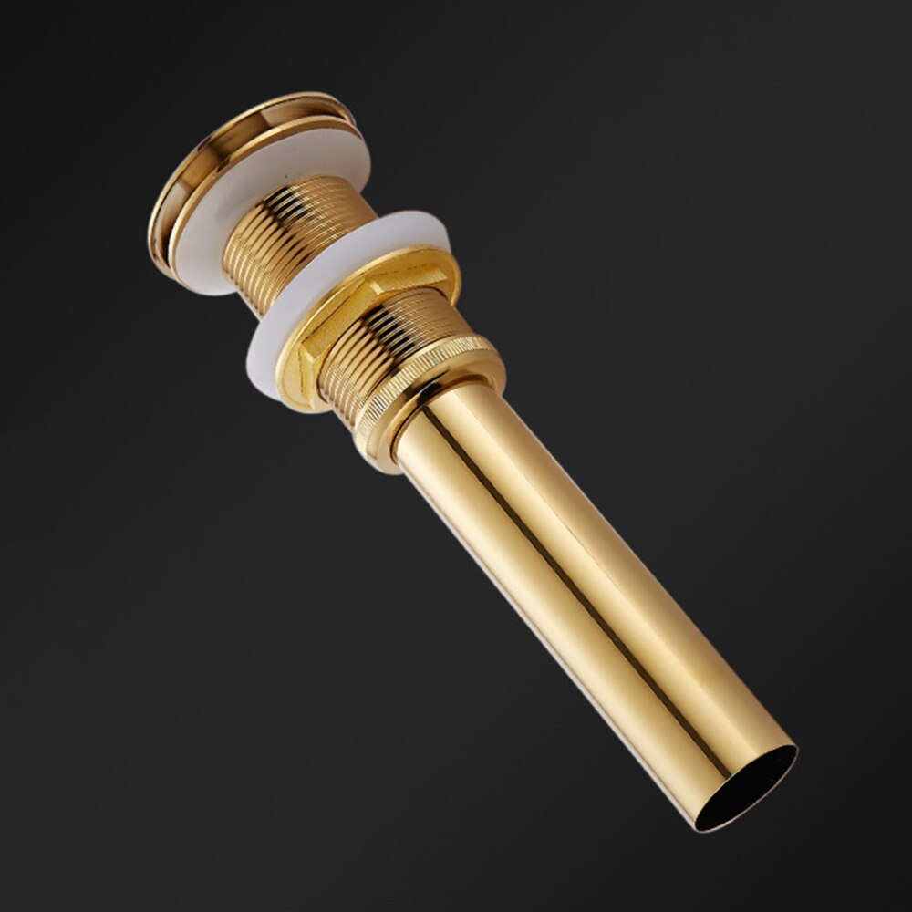 Metal Drain Bathroom Sink Strainer Waste Plug Glass Basin Durable Corrosion Resistant Without Overflow Finished Brass 1 3/5 Inch