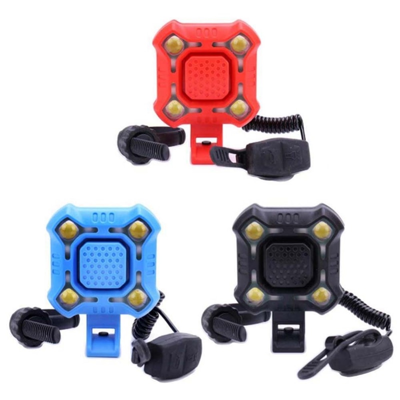 USB Charging Mountain Bike Road Car Front Handle Electronic Waterproof Horn Lamp Bicycle Bell 2 In 1 Bicycle Ling Light 140db