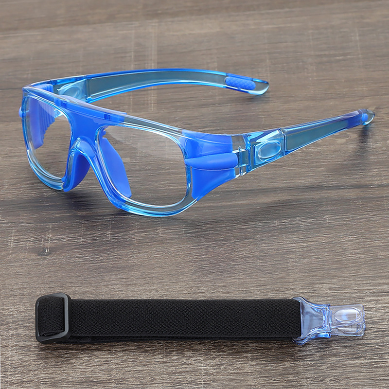 Myopia Basketball Glasses Sport Goggles Football Eyewear Anti-Collision Glasses Removable Training Goggles Cycling Glasses: Blue