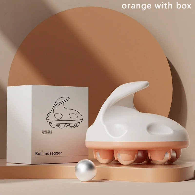 Roller Ball Massager Multifunctional Massage 7 Beads therapy Portable Beautiful Health Care Massage Instrument: Orange