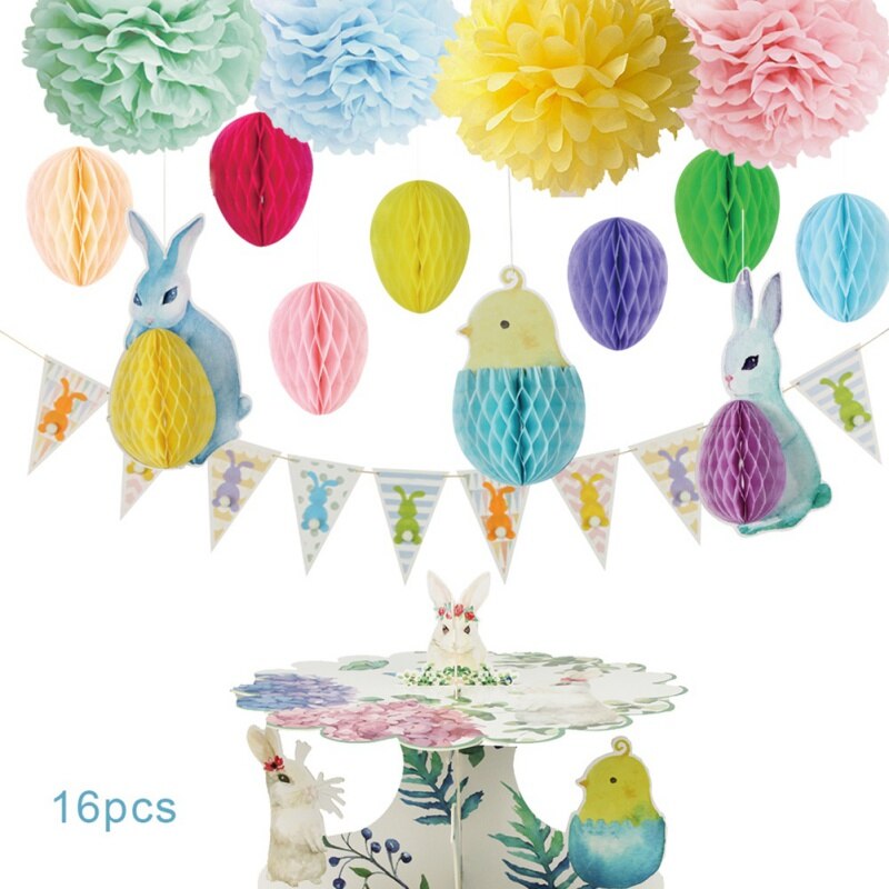 Easter Honeycomb Rabbits Set Home Decor Hanging Ea... – Grandado