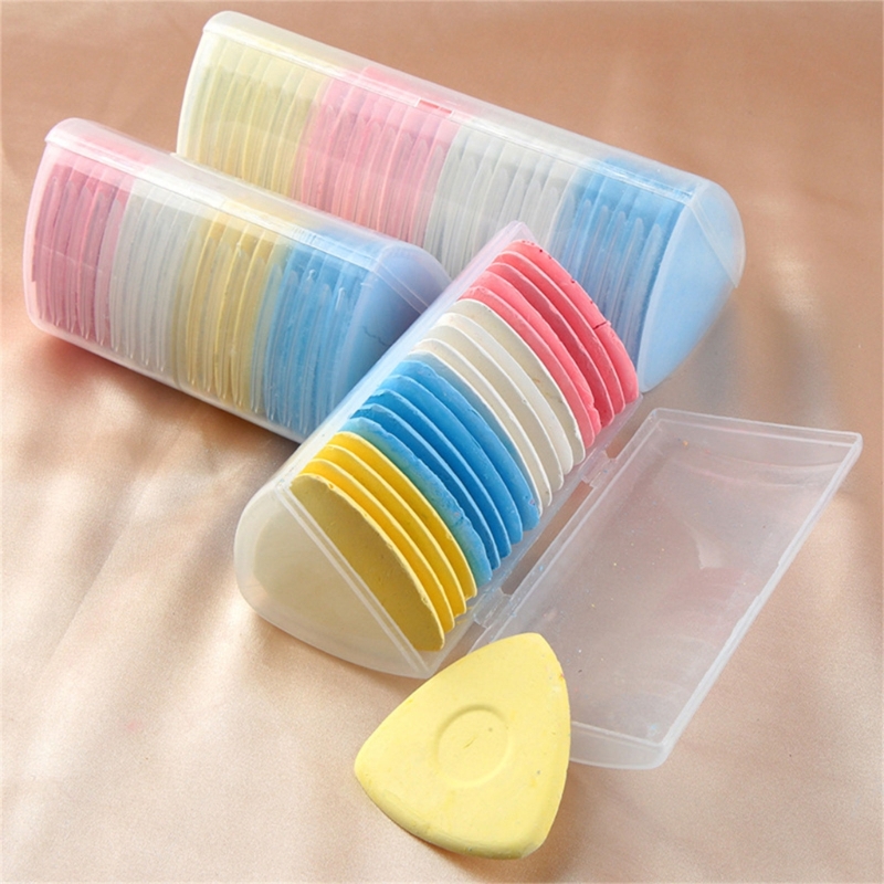 20/30PCS Tailors Chalk Triangular Tailoring Chalk Marker Sewing Fabric Chalk with Plastic Storage Box