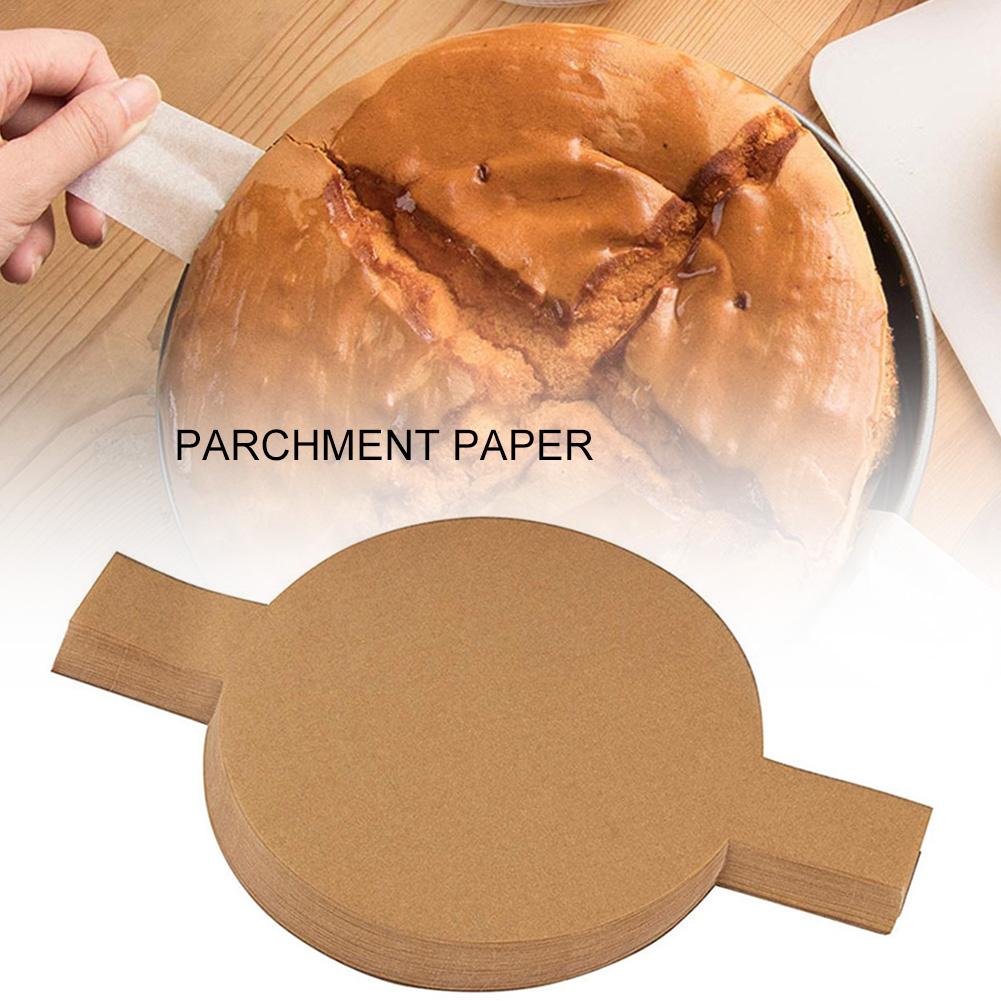 100 piezas de pergamino Pastel redondo Pan forro de la protección del medio ambiente sin blanquear resistente al calor no pegajoso