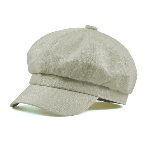 Krantenjongen Dunne Cap Katoen Linnen Baret Hoeden Voor Vrouwen Zomer Vintage Effen Beige Achthoekige Cap Dames Baker Jongen Kunstenaar Cap: Beige
