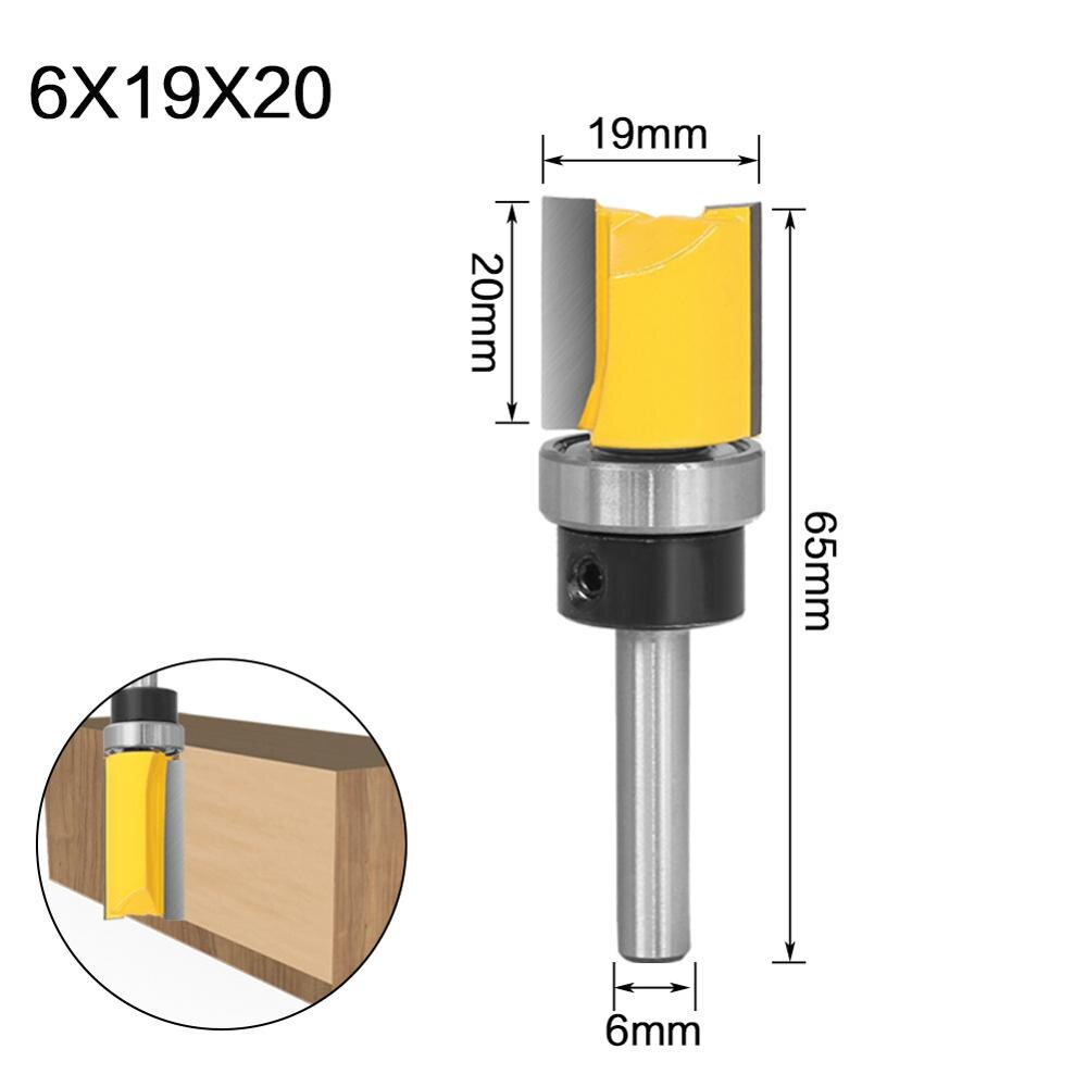 Allonger la fraise à bois de modèle de peu de routeur de garniture affleurante droite tige de 6mm