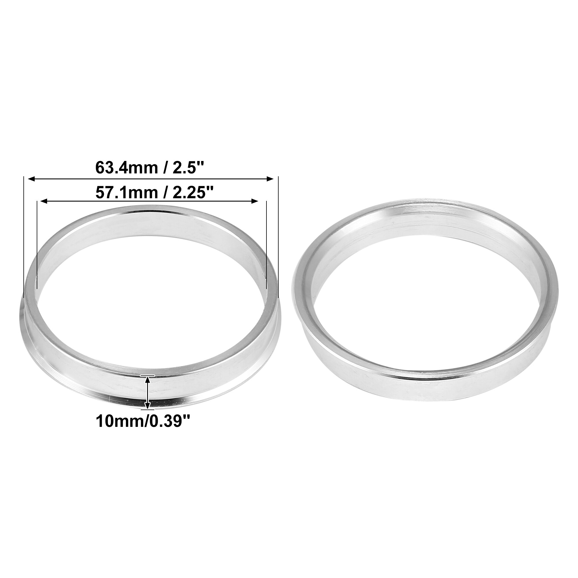 Uxcell 4 Stuks Od 56.1Mm 57.1Mm 63.4Mm Om Id 54.1Mm 56.1Mm 64.1Mm Auto Hub centric Ringen Wiel Boring Centrum Spacer Aluminium: 63.4mm to 57.1mm
