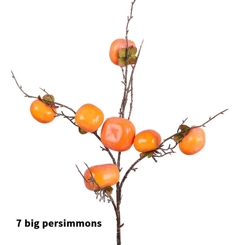 Artificial Persimmon Branches Indoor Decoration Decoration Simulation Persimmon Foam Fruit Flower Decoration: Yellow