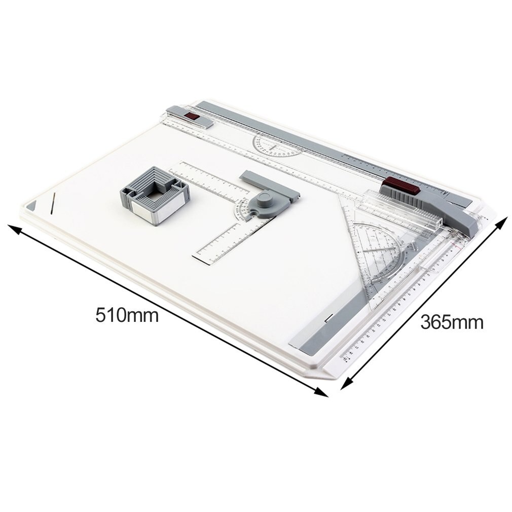 Tablero de mesa de dibujo A3 portátil, con movimiento paralelo, ángulo ajustable, herramientas de dibujo de pintura, paleta