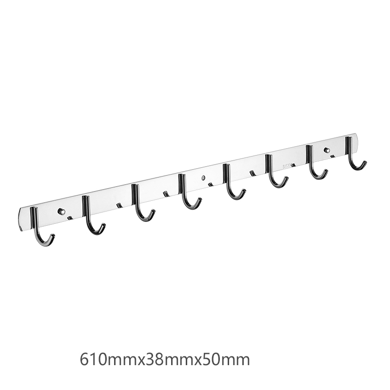 Sliver Mirror Stainless Steel Hanger Hooks with 3/4/5/6/7/8 Hooks for Towels Hold Hanger In Bathrooms Kitchen Towel Hook: J style-8 hooks