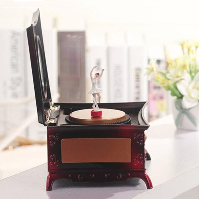 Dancer Rotating Music Box Classical Drawer Makeup Mirror Music Box Jewelry Storage Box To Send Girlfriend Box