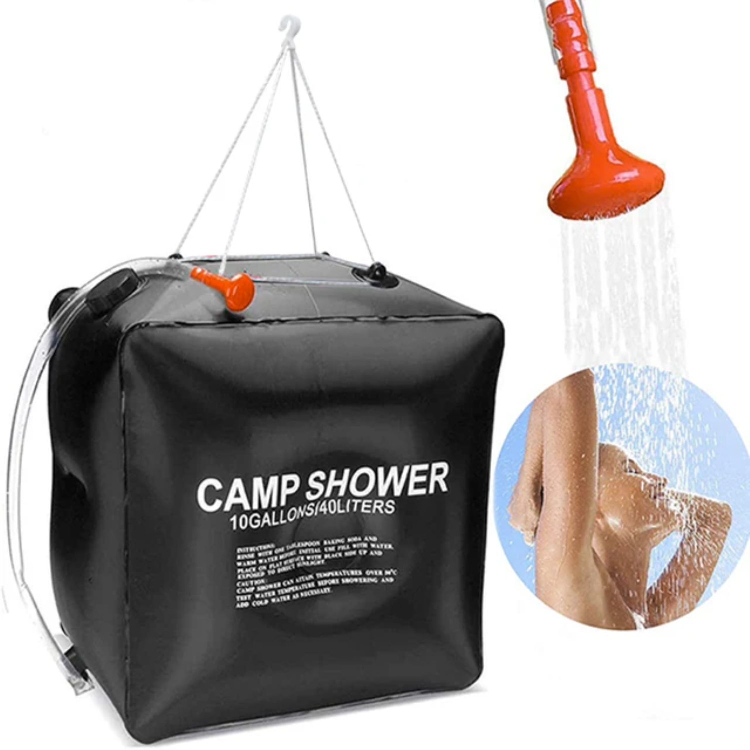 Waterzakken 40L Douche Zonne-energie Snelle verwarming Camping Douche Kamperen Vissen Wandelen Waterbaden Waterflessendrager: Default Title