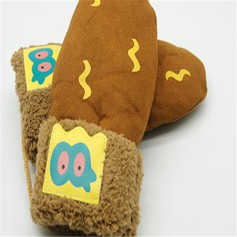 Winter neue han-ausgabe freundlicher mehr schöNe Karikatur druck und beflockung doppel-schicht faux wildleder Nacken warme handschuhe ST-039