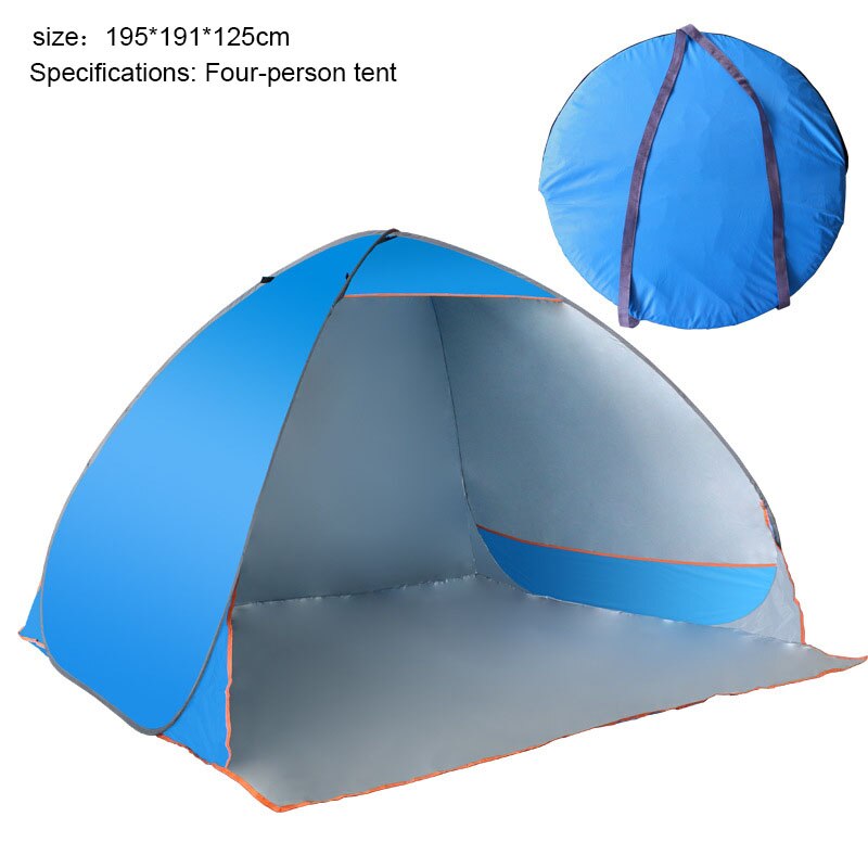 Strandzelt 165*150*110cm, automatisch aufklappbar, ultraleichtes faltzelt für familien, ideal für touristen, angler und camping, uv-beständig, vollständiger sonnenschutz: Vier-personen-zelt