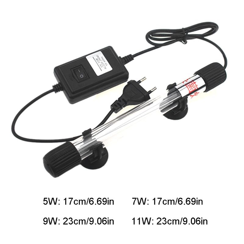 Fish Tank Sterilize Clean Lamp Submersible Fish Pond UV Disinfection for Aquarium Water Clean Clear Waterproof Light