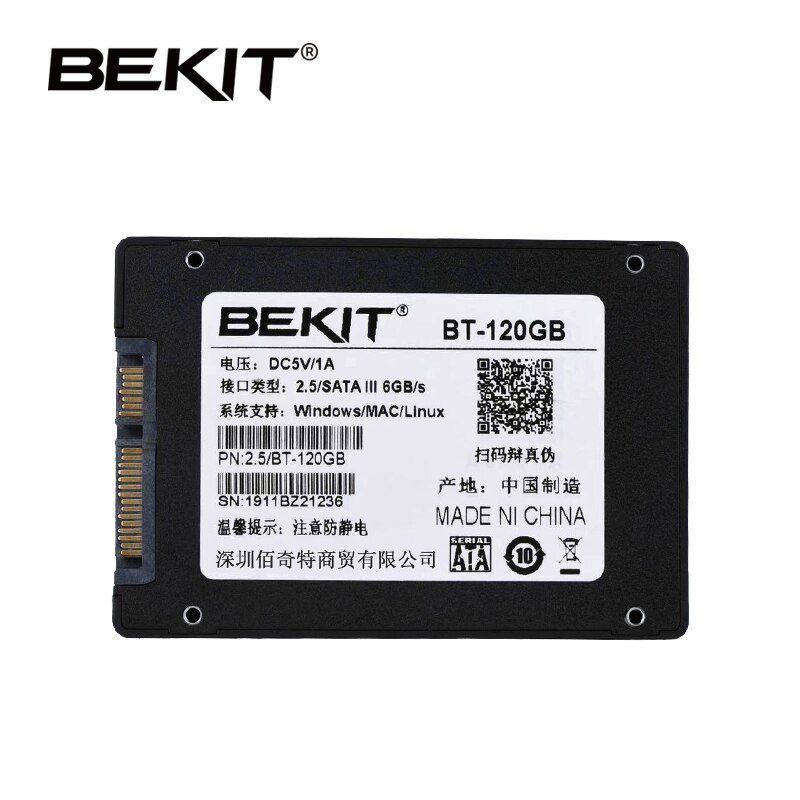 Bekit Solid State Disks 2.5 " Internal 120GBGB 240GB 60GB 480GB 960GB SSD 2.5 Hard Drive Disk Disc for Desktop Laptop