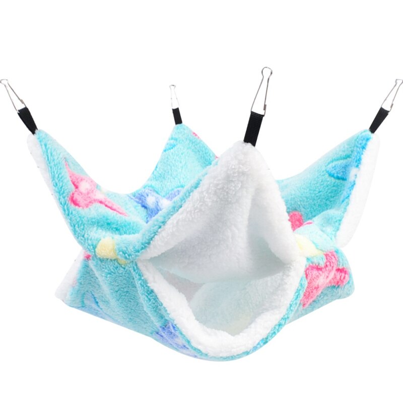 Double-layer Warm Hamster Hammock Rat Hanging Beds House Small Animal Cage Squirrel Guinea Pig Plush Cotton Nests: HG / L