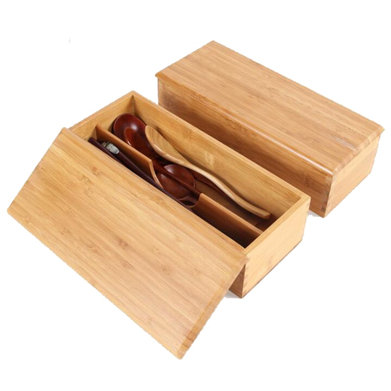 Kitchen Storage Organization Bamboo Eco-friendly Tableware Chopsticks Spoon Storage Container Home Dinnerware Storage Box