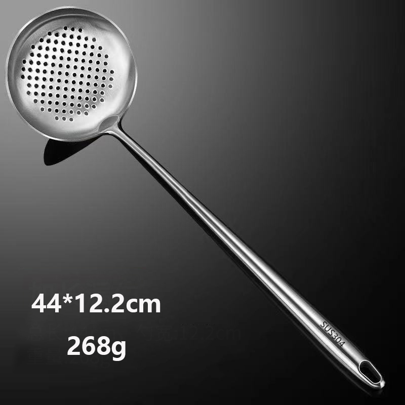 304 Stainless Steel Wok Spatula Metal Kitchen Accessories Slotted Turner Rice Spoon Ladle Cooking Tools Utensil Set: Dark Khaki