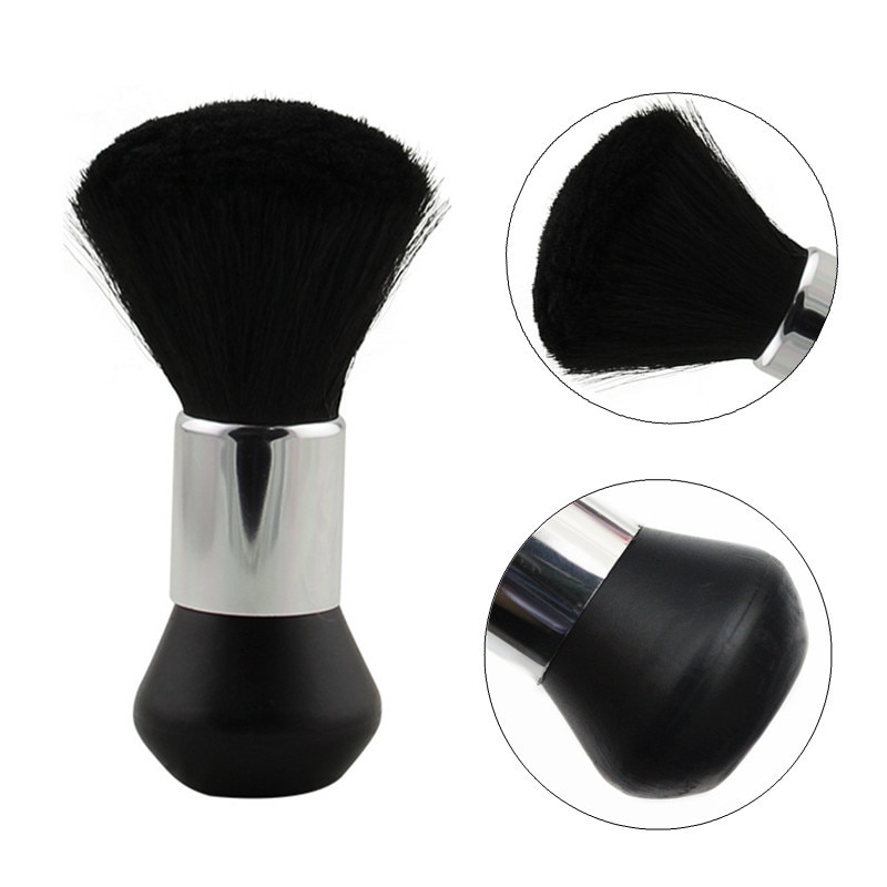 Brochas de barbero profesionales suaves y negras para pelo, cepillo de cabello para salón de belleza, corte, peluquería, herramienta de maquillaje, 1 ud.