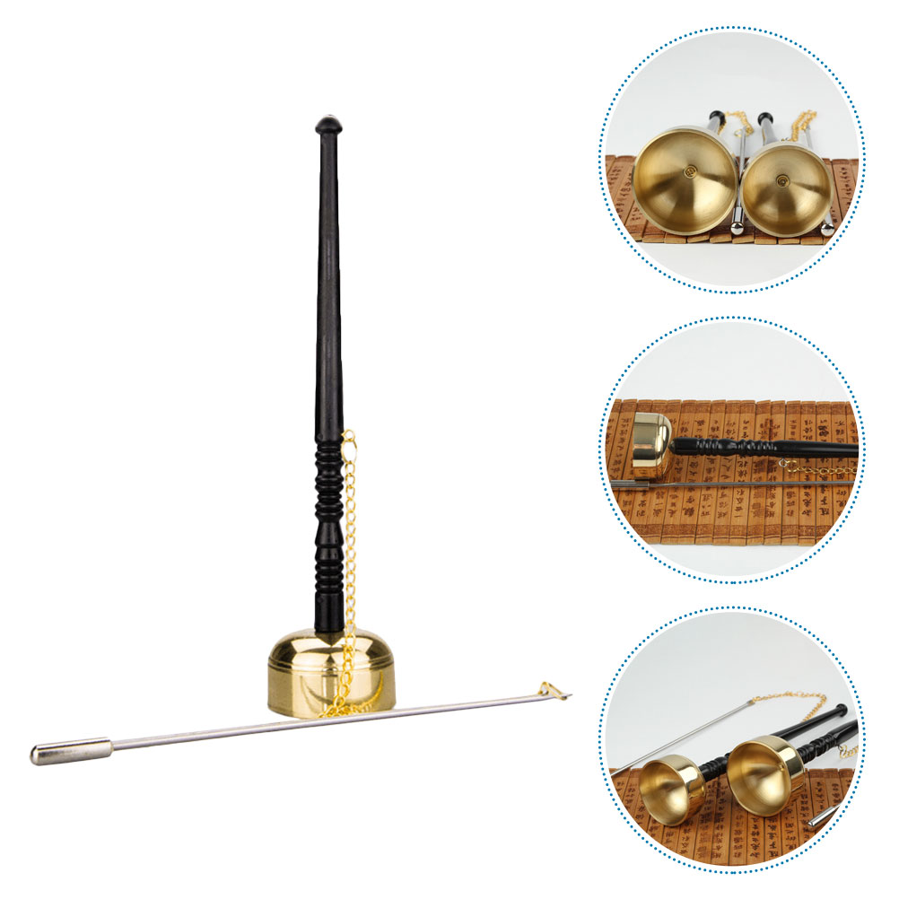 Exquisite Brass Yin Qing Retro Percussion Instrument Decor Craft Temple Instrument: Default Title