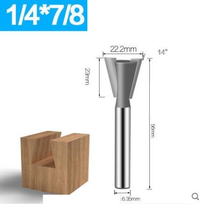 1pc 1/2" 1/4" Shank Rod Dovetail Router Bit Swallow Tail Woodworking Etching Milling Tools For Wood Cutter: 6