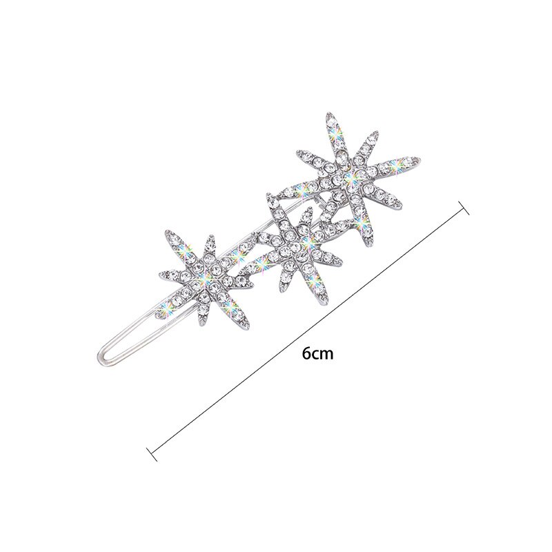 Cristal floco de neve estrela hairpins para mulheres coreano grampos de cabelo strass jóias headwear hairpins meninas acessórios