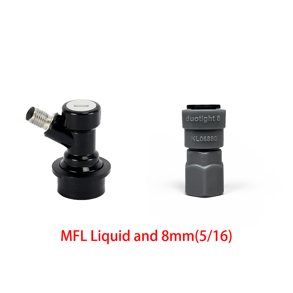 KegLand Ball Lock Keg Disconnect Liquid / Gas Connectors 1/4'' And duotight - FFL x 8mm(5/16) Or 9mm(5/8) Beer Home Brewing: Light Grey