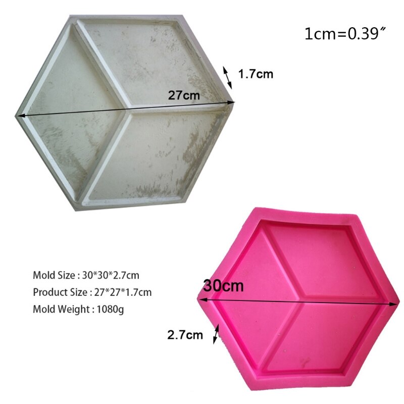 Hexagon Geometric Concrete Wall Tile Brick Silicone Mold Background Decoration M68E