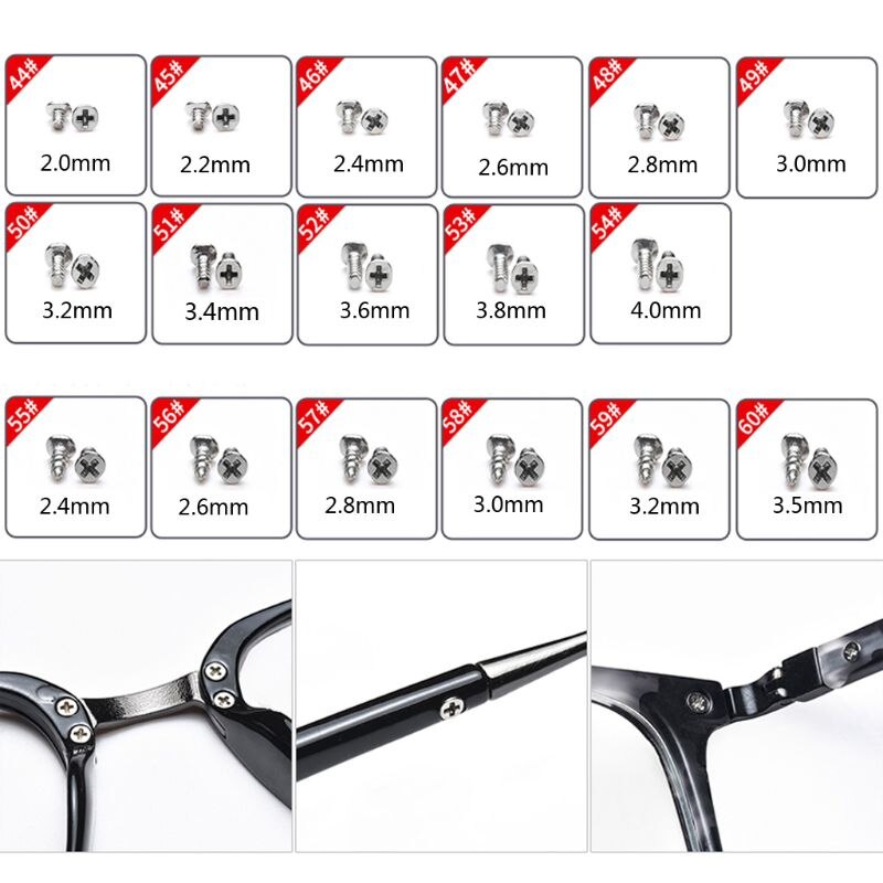 Glasses Sunglasses Eye Glass Repair Kit Screws Nuts Pads Optical Repair Tool Set