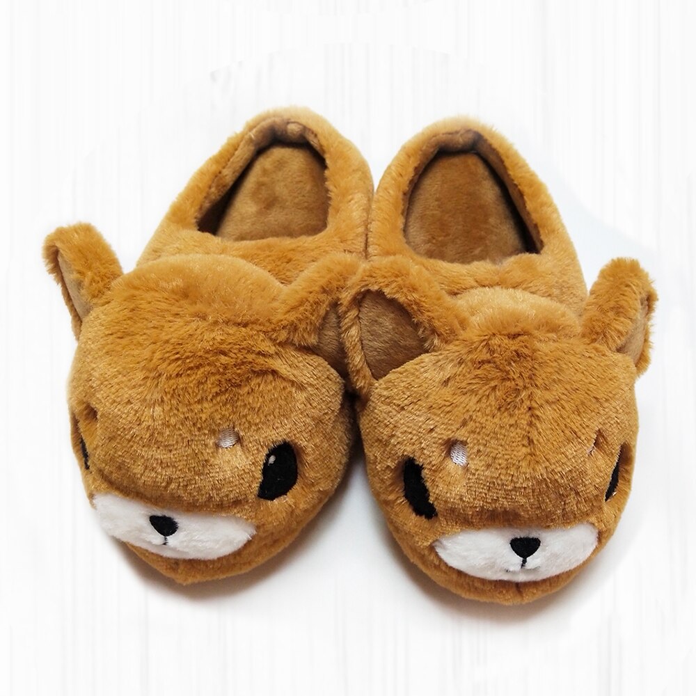 leuke indoor slippers warm huis slippers voor winter koala schoenen voor kids: Bruin / 33.5