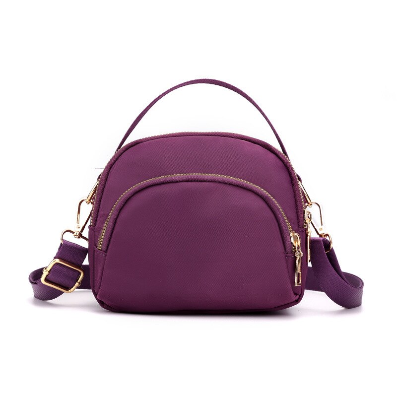 Bolso de hombro deportivo para mujer, bandolera de nailon resistente al agua de gran capacidad: Morado