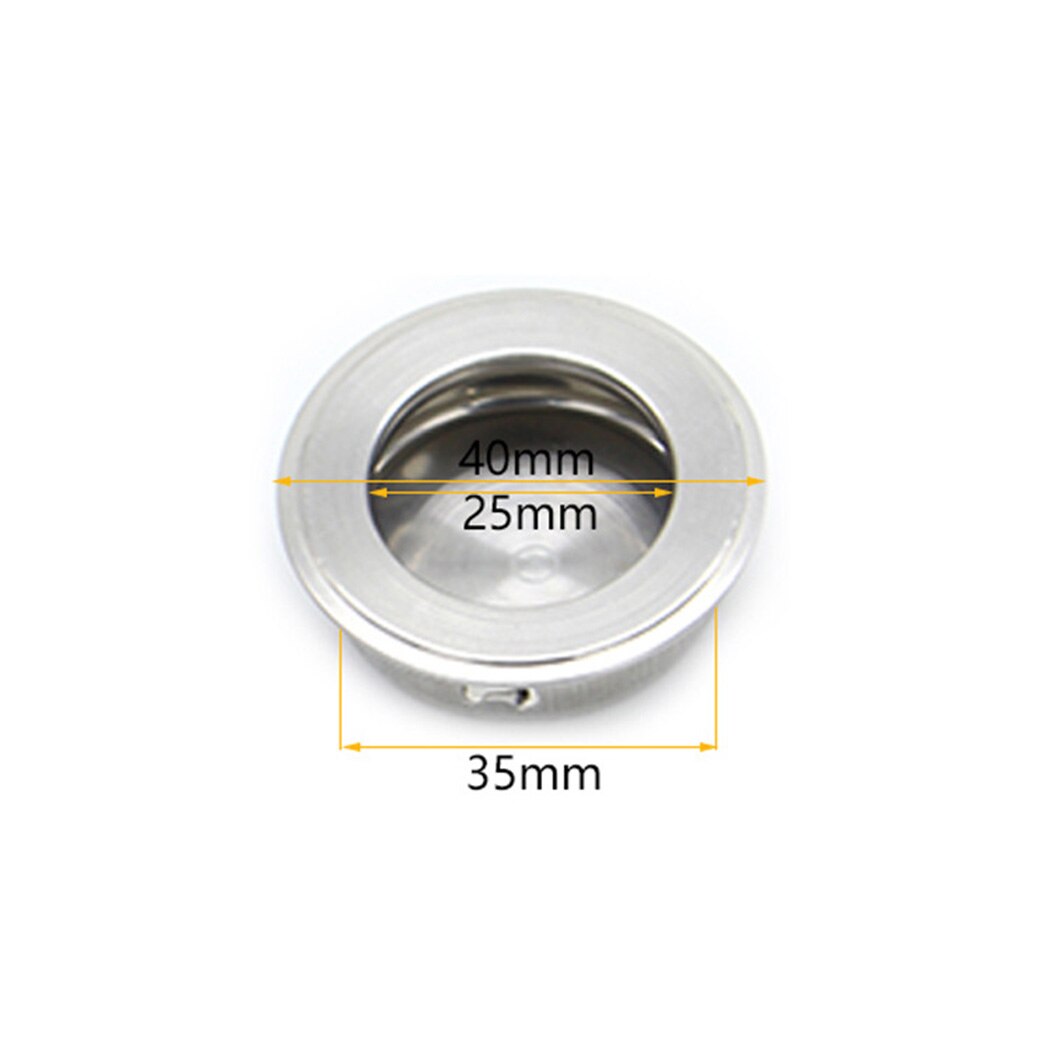 Cabinet Stainless Steel Circular Recessed Flush Pull Handle 35mm Hole Dia 20pcs Stainless Steel Round Concealed Handle