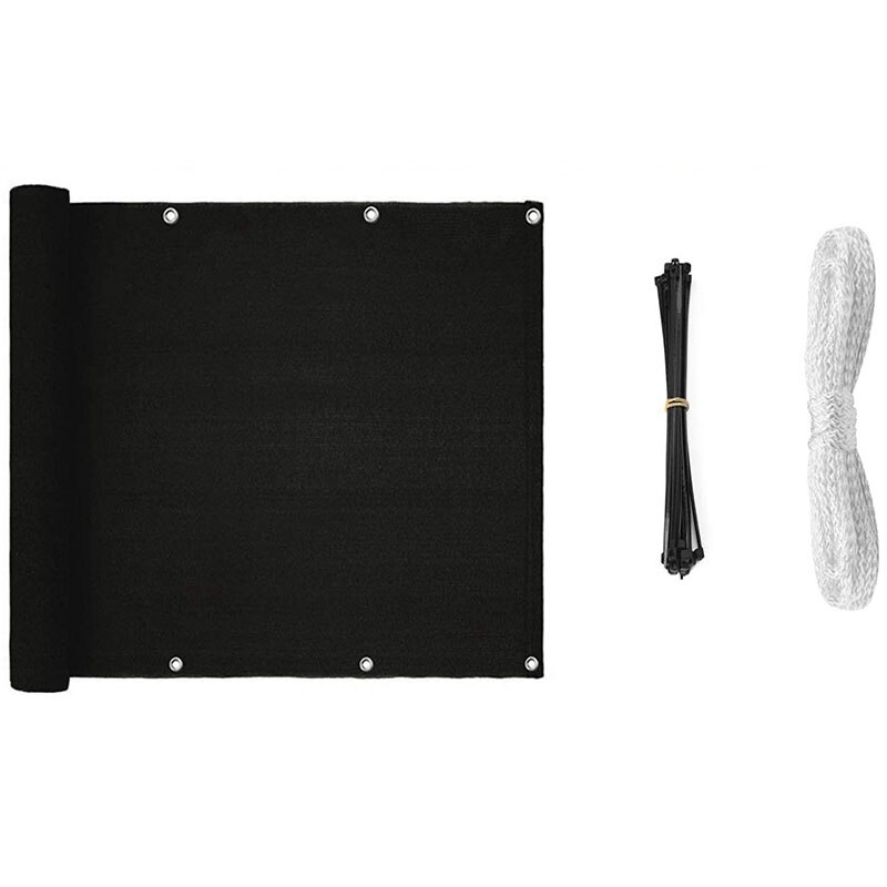 Balcony Privacy Sn Wind Breaker Garden Sn for UV, Sun & Wind Protection PE Outdoor Sn Black 90X500cm: Default Title